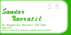 sandor navratil business card